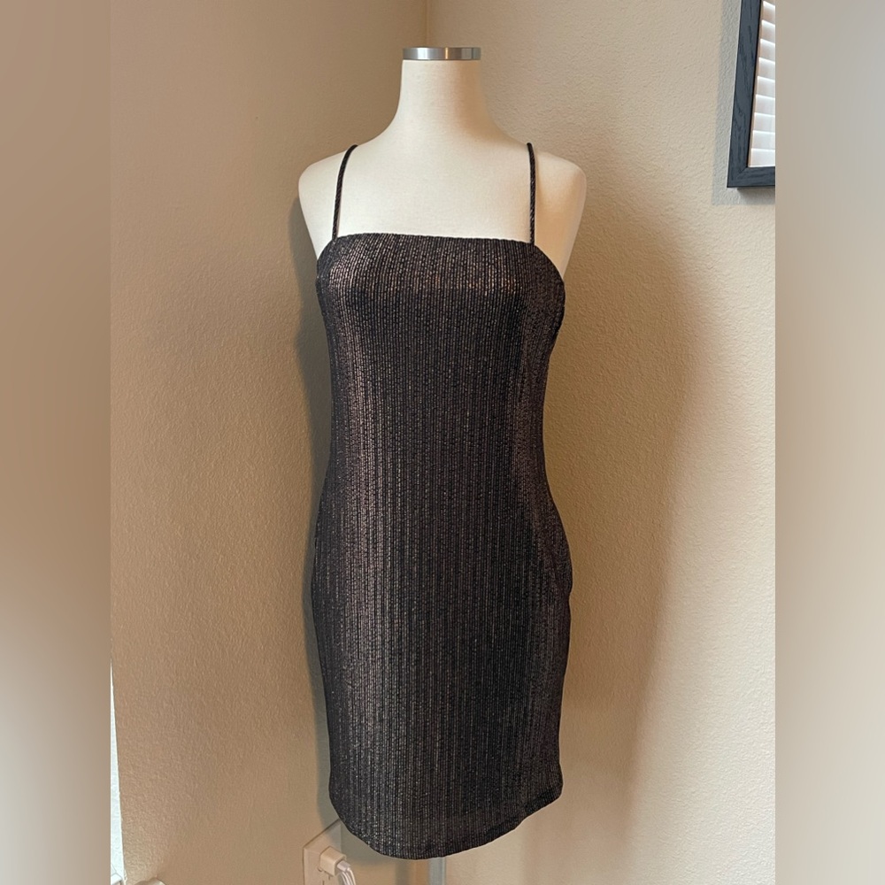 Black and gold dress